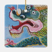 Chinese foo Dog/Lion Guardian Mural Keramisch Ornament (Achterkant)