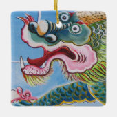 Chinese foo Dog/Lion Guardian Mural Keramisch Ornament (Voorkant)