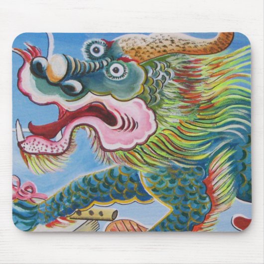 Chinese foo Dog/Lion Guardian Mural Muismat (Voorkant)