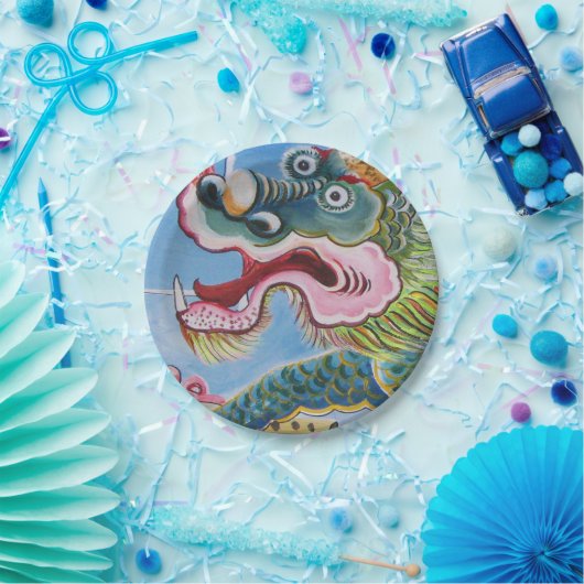 Chinese foo Dog/Lion Guardian Mural Papieren Bordje (Feest)