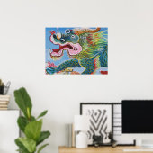 Chinese foo Dog/Lion Guardian Mural Poster (Thuiskantoor)