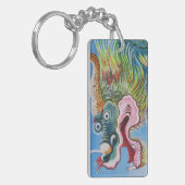 Chinese foo Dog/Lion Guardian Mural Sleutelhanger (Voorkant Links)