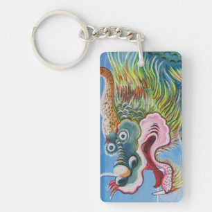 Chinese foo Dog/Lion Guardian Mural Sleutelhanger