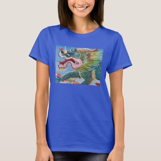 Chinese foo Dog/Lion Guardian Mural T-shirt (Voorkant)