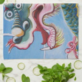 Chinese foo Dog/Lion Guardian Mural Theedoek (Gevouwen)