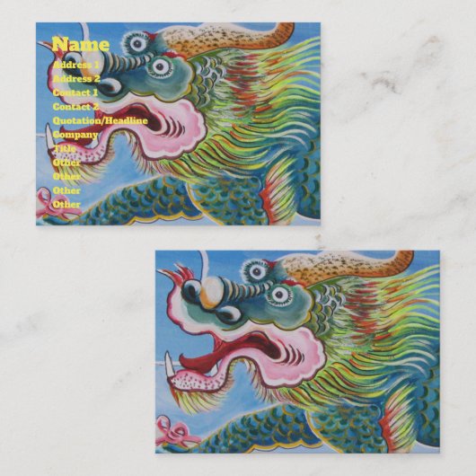 Chinese foo Dog/Lion Guardian Mural Visitekaartje (Voorkant / Achterkant)