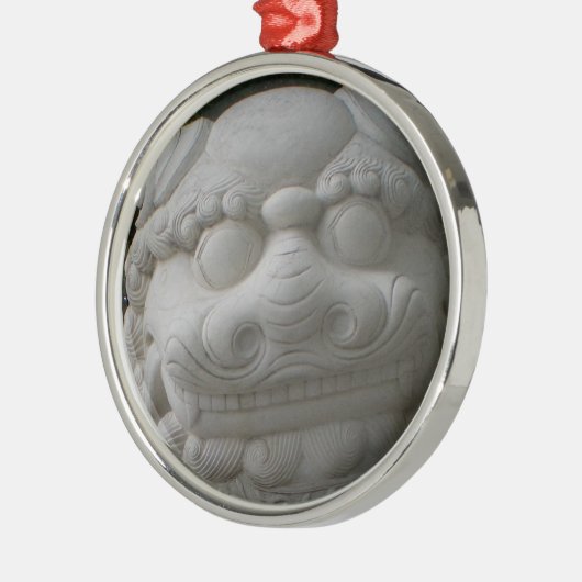 Chinese foo Dog Metalen Ornament (Links)
