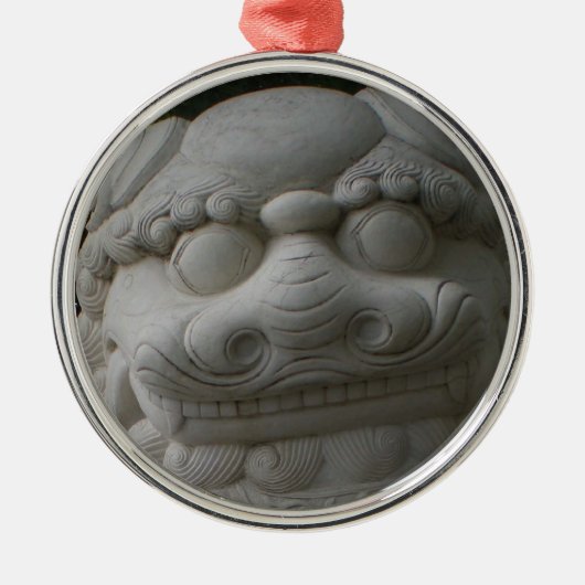 Chinese foo Dog Metalen Ornament (Voorkant)