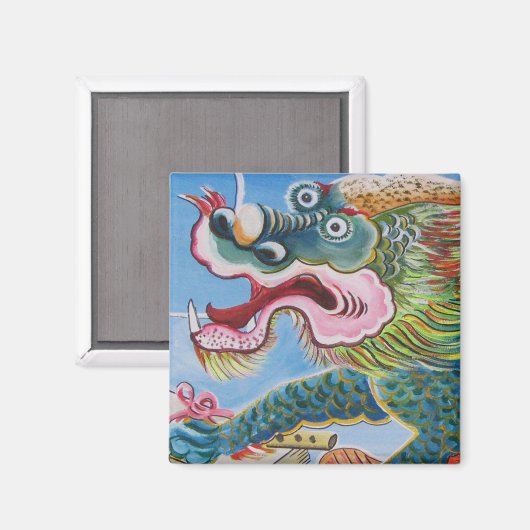 Chinese Foo-hond / Leeuwbewaker Muurschildering Magneet (Voorkant / Achterkant)