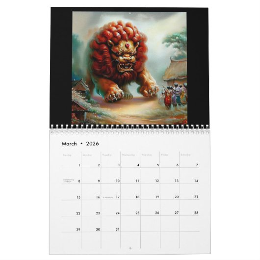 Chinese foo-leeuwen #3 kalender (Mar 2026)