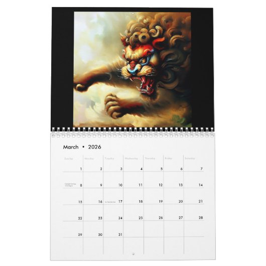 Chinese foo Lions #1 Kalender (Mar 2026)
