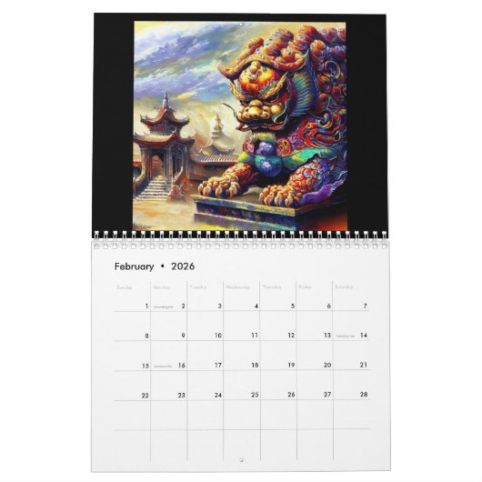 Chinese foo Lions #1 Kalender (Feb 2026)