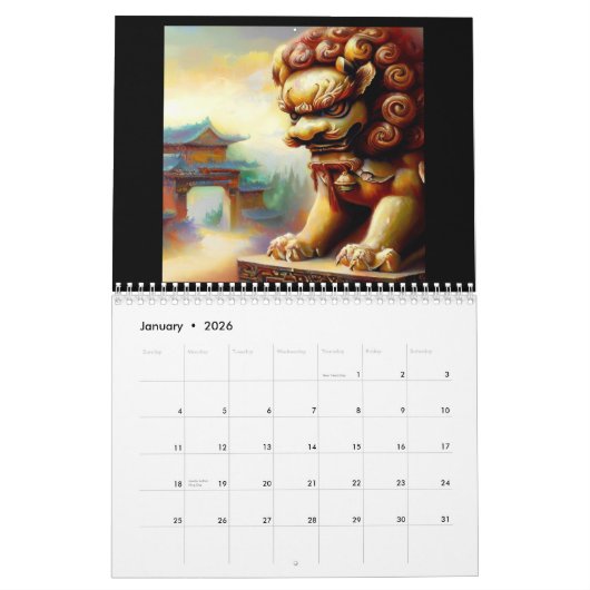 Chinese foo Lions #2 Kalender (Jan 2026)