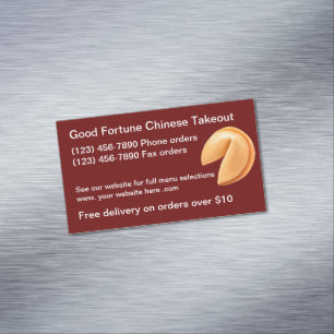 Chinese Food Asian Cuisine Takeout Magnetisch Visitekaartje