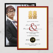 Chinese FOTO Weddenschap Noite Ampersand Kaart (Voorkant / Achterkant)