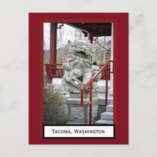 Chinese Fu Dog Tacoma, Briefkaart Washington (Voorkant)