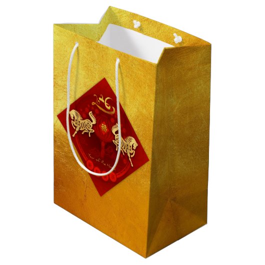 Chinese FU Luck lantaarn Paard Jaar gift MGB1 Medium Cadeauzakje (Achterkant Gekanteld)