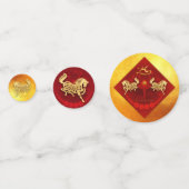 Chinese FU Luck lantaarn Paard Jaar groet Conf Confetti (Voorkanten)