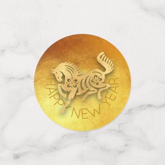 Chinese FU Luck lantaarn Paard Jaar groet Conf Confetti (Kleine voorkant)