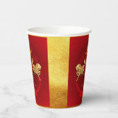 Chinese FU Luck lantaarn Paard Jaar groet PC02 Papieren Bekers (Links)