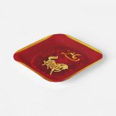 Chinese FU Luck lantaarn Paard Jaar groet PP02 Papieren Bordje (Gebogen)