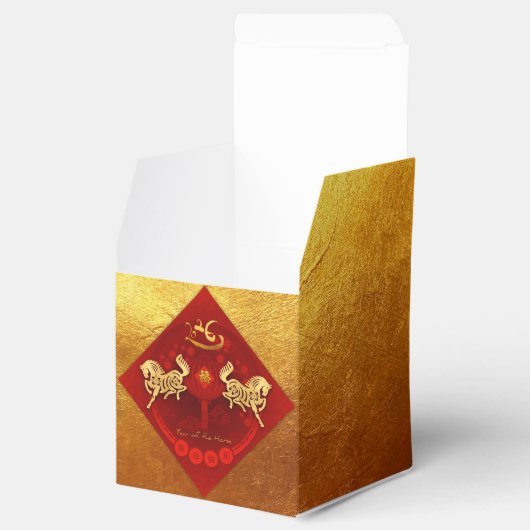 Chinese FU Luck lantaarn Paard Jaar Partij CubeFB0 Bedankdoosjes (Geopend)
