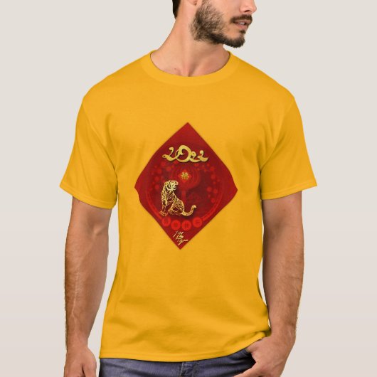 Chinese FU Luck Luck Liger Year Greeting Y T-shirt (Voorkant)