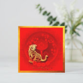 Chinese FU Luck Luck Liger Year SqC2 Feestdagenkaart (Staand voorkant)
