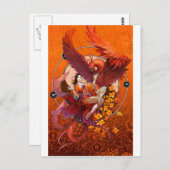 Chinese Geest van de Phoenix w Chinese Elemental Briefkaart (Voorkant / Achterkant)