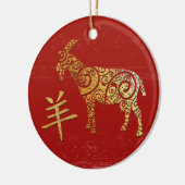 Chinese geit horoscoop sterrenbeeld keramisch ornament (Links)