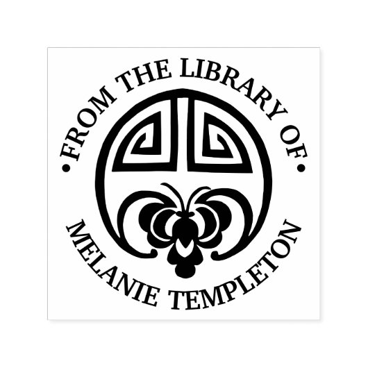 Chinese Geluks Vleermuis ‘Uit de bibliotheek van’  Zelfinktende Stempel (Design)