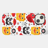 Chinese gelukskat, draak en panda iPhone hoesje (Achterkant horizontaal)
