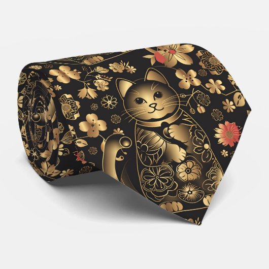 Chinese gelukskat stropdas (Opgerold)