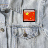 Chinese gepolijst vlag vierkante button 5,1 cm (In situ)