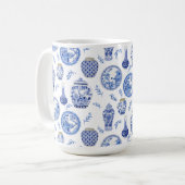 Chinese Ginger Jars Blue en White Floral  Koffiemok (Voorkant links)