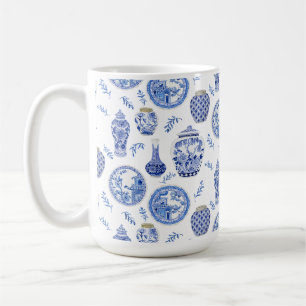 Chinese Ginger Jars Blue en White Floral  Koffiemok