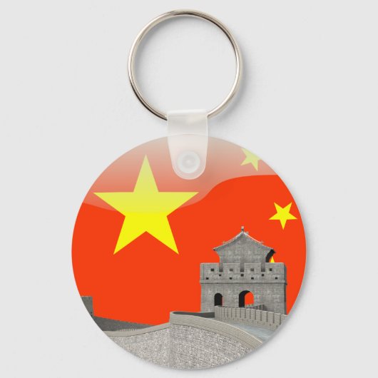 Chinese glanzende vlag sleutelhanger (Voorkant)