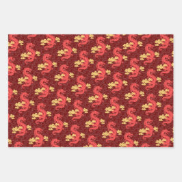 Chinese Golden Dragons Nieuwjaar luxe oosterse Inpakpapier Vel