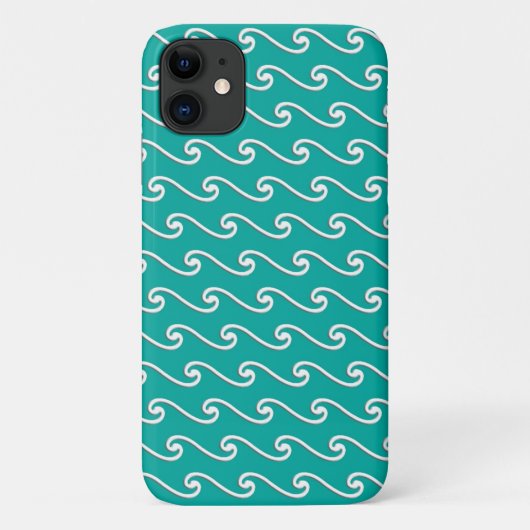 Chinese golfpatroon - wit op pauwenblauw Case-Mate iPhone case (Achterkant)