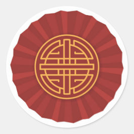 Chinese Good Luck Wedding Party Envelope Seals Ronde Sticker