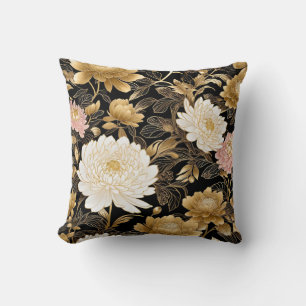 Chinese gouden bloemen .Mooie en elegante stof Kussen