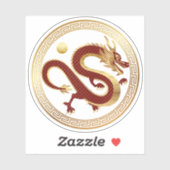 Chinese Gouden draak Jaar van de draak 2024 Sticker (Vel)