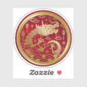 Chinese Gouden draak Jaar van de draak 2024 Sticker (Vel)