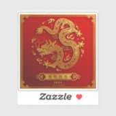Chinese gouden draak Maanjaar 2024 Sticker (Vel)