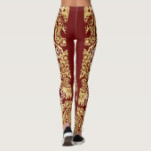Chinese gouden kranen over rood leggings (Achterkant)