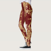 Chinese gouden kranen over rood leggings (Links)