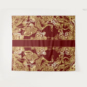 Chinese gouden kranen over rood wandkleed (Voorkant (horizontaal))