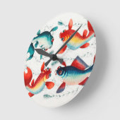 Chinese gouden vis en zilvervis ronde klok (Hoek)