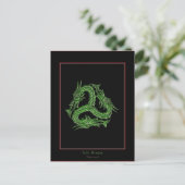 CHINESE GROEN DRAGON-ONTWERP BRIEFKAART (Staand voorkant)