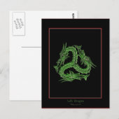 CHINESE GROEN DRAGON-ONTWERP BRIEFKAART (Voorkant / Achterkant)